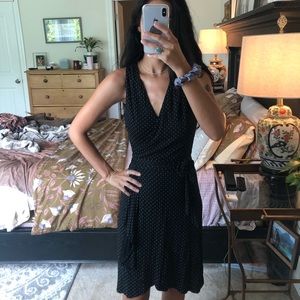 Black with white polka dot tie dress